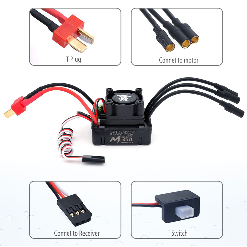 Esc Waterproof 60A - Contrôleur de vitesse ESC étanche SURPASS