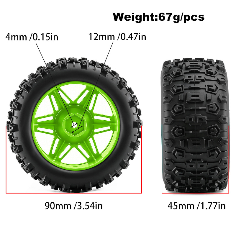 Pneus de camion monstre RC, 4  - Rc Hobby Trucks avis et prix